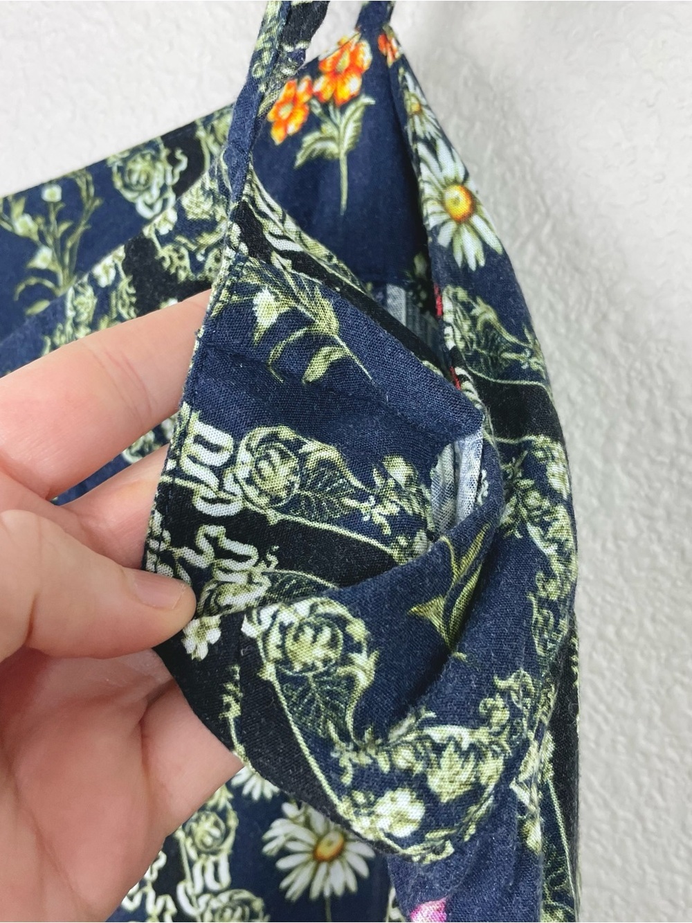 Agua Bendita x Target Women's Large Navy Floral Tile Flutter Sleeve Mini Dress - Picture 14 of 16